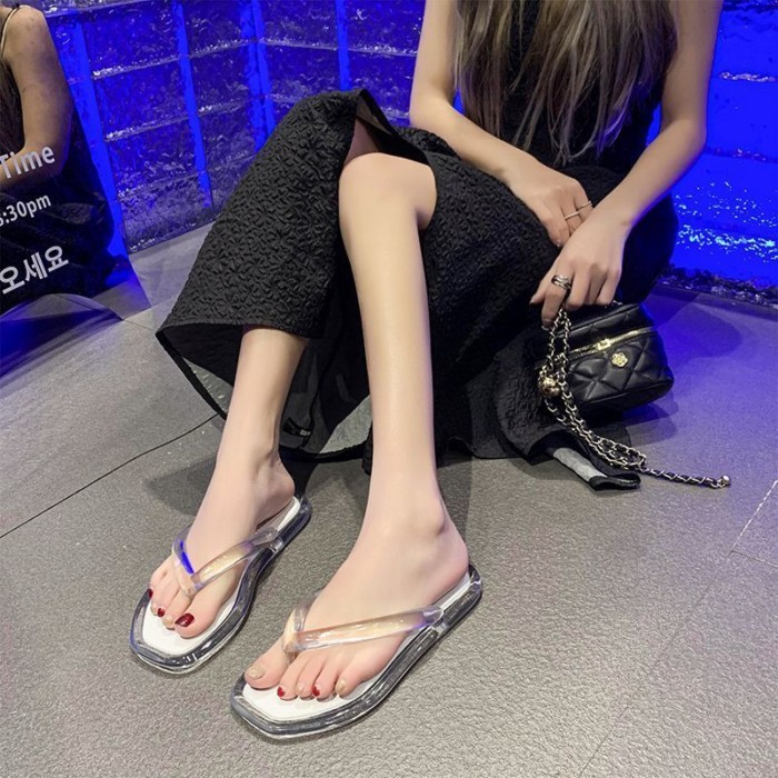 Dép Xỏ Ngón Đi Biển Thời Trang Mùa Hè Mới Cao Cấp Trong Suốt Đế Mềm Áo Khoác Ngoài Chống Trơn Tr