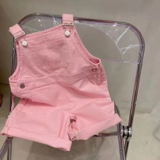 Quần yếm bé gái mùa hè cotton nguyên chất dễ thương siêu dễ thương phong cách phương Tây muối giản