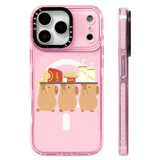 Phim Hoạt Hình Ba Capibara Lift Hamburg Ốp Lưng Sạc Từ Tính Không Dây Tương Thích Cho IPhone 12 13 14 15 16 17 ProMax Cover 17 AIR Silicone Mềm Trong Suốt Ốp Lưng Chống Sốc