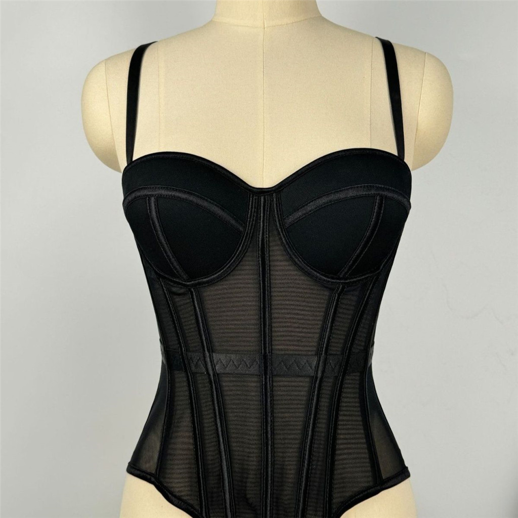 Xương cá corset eo nẹp ôm dáng, camisole có miếng lót ngực bên ngoài