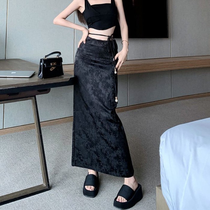 Váy Jacquard nữ phong cách Trung Hoa mùa hè, thiết kế cao cấp, dáng ôm, sang trọng
