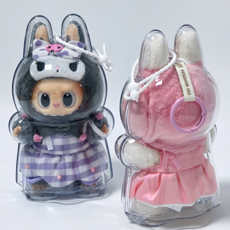 [Sẵn sàng] 3 CÁI THE MONSTERS × Dòng nhân vật Sanrio Búp bê sang trọng HD Vỏ trong suốt Vỏ bảo vệ chống bụi Hộp lưu trữ Acrylic Phụ kiện mặt dây chuyền búp bê (KHÔNG CÓ ĐÔI)