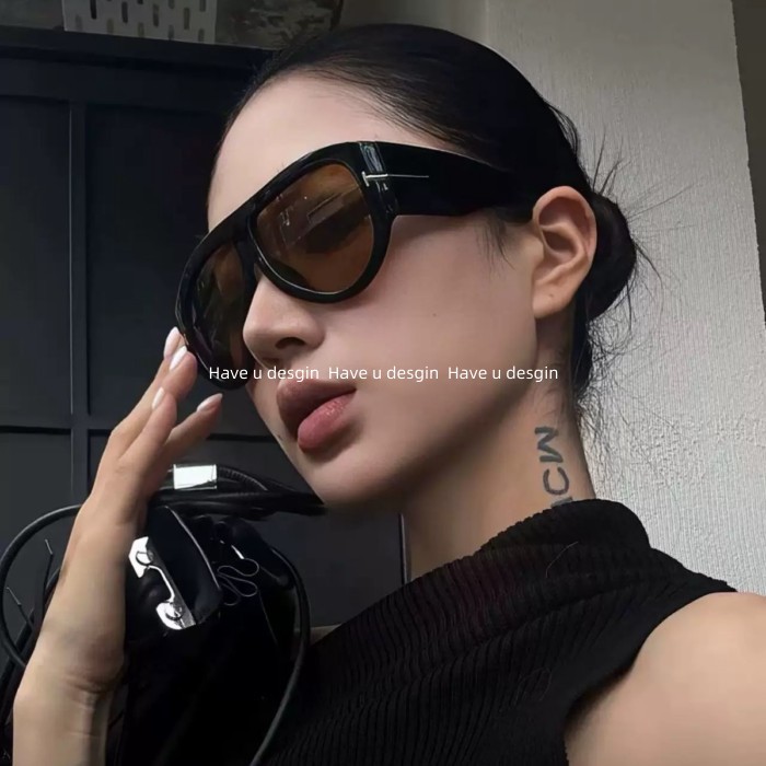 Kính Mát Phong Cách Châu Âu & Mỹ, Mặt Vuông Lớn, Màu Nâu Cổ Điển - Dành Cho Nam Và Nữ