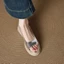 Giày sandal đế dày đế dày đế cao quai bạc, giày La Mã hở mũi dành cho nữ