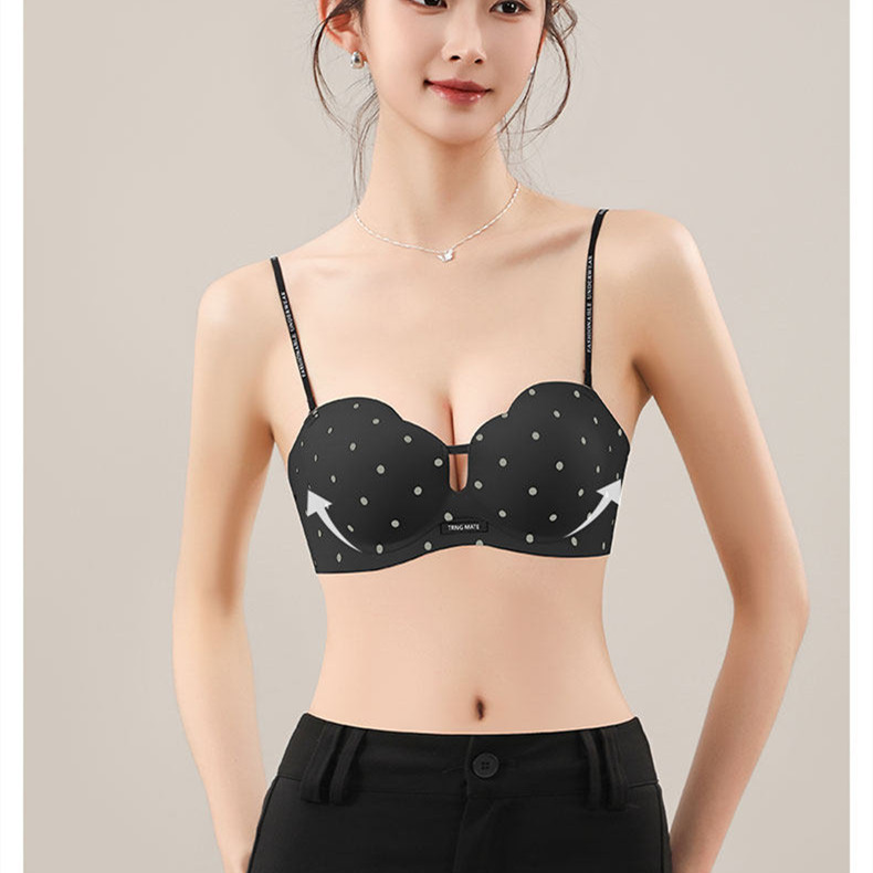 Áo Ngực Chống Chảy Xệ Cho Nữ Với Họa Tiết Chấm Bi, Bọt Biển Mềm Mại