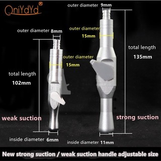 Nha khoa Có Thể Tháo Rời Nhôm Mạnh & Yếu Tay Cầm Hút Van Nước Bọt Miệng Ejector Tay Cầm Kim Loại Có Thể Điều Chỉnh Công Tắc