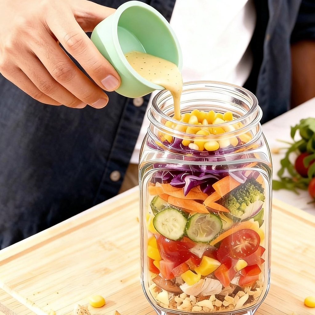 [Đũa miễn phí] Bình Salad Di Động Sáng Tạo 1000ML Mở Bên Thực Phẩm Nhựa Giảm Béo Bữa Ăn Hộp Cơm Trưa Ăn Sáng Hộp Bảo Quản Trái Cây Cho Dã Ngoại Văn Phòng Tại Nhà