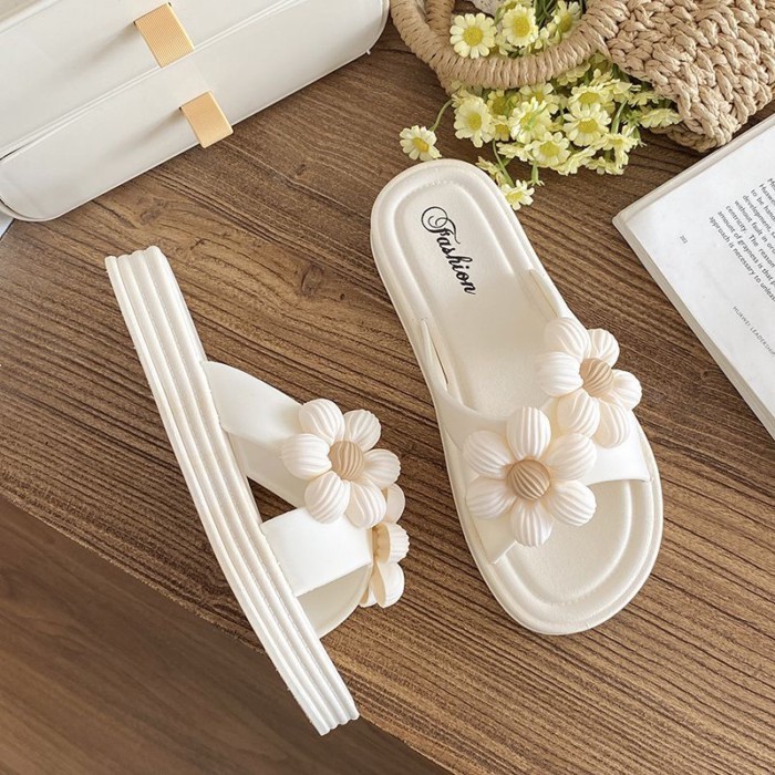 đôi dép đế mềm một dây đế mềm dành cho nữ mặc ngoài mùa hè dép đi biển hình hoa đa năng phong cá