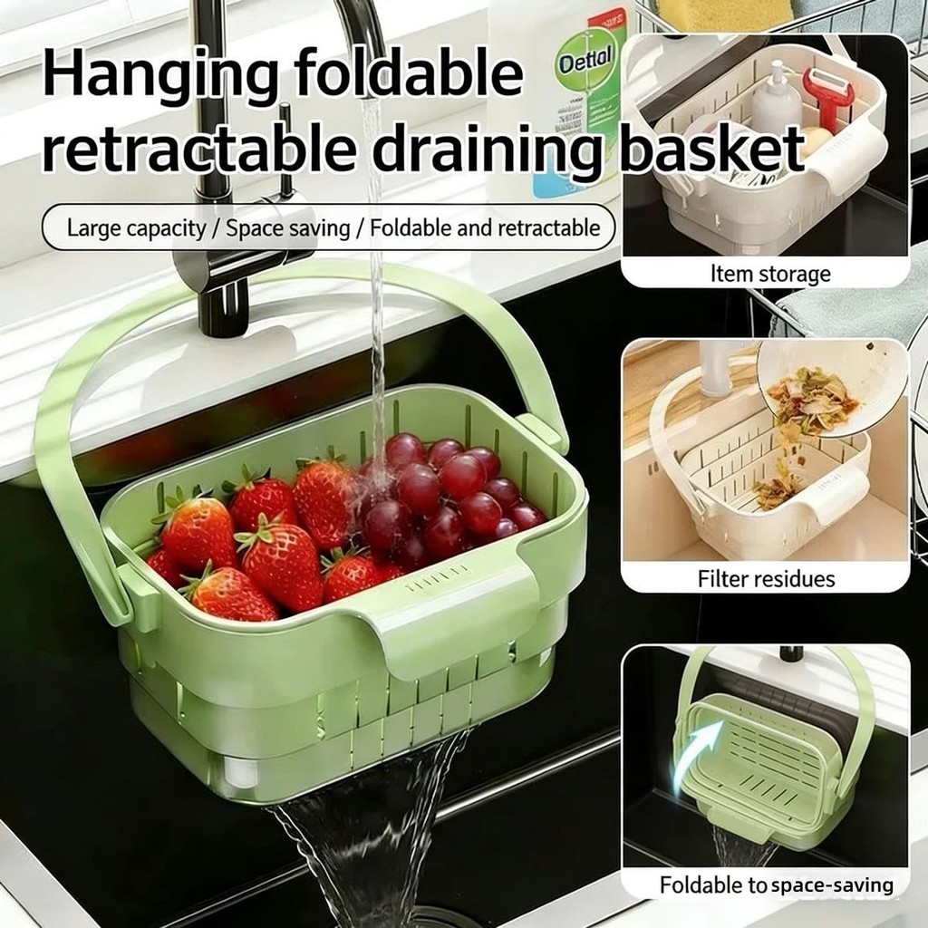 2 Chiếc Mới Đa Năng Gấp Thoát Giỏ Có Thể Thu Vào Treo Bồn Rửa Thoát Giỏ Đựng Nước Tách Hộ Gia Đình Phụ Kiện Nhà Bếp