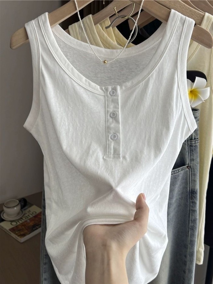 Lan Camisole Bông Tuyết Cotton Kích Thước Lớn, Phù Hợp Mặc Bên Trong Hoặc Bên Ngoài