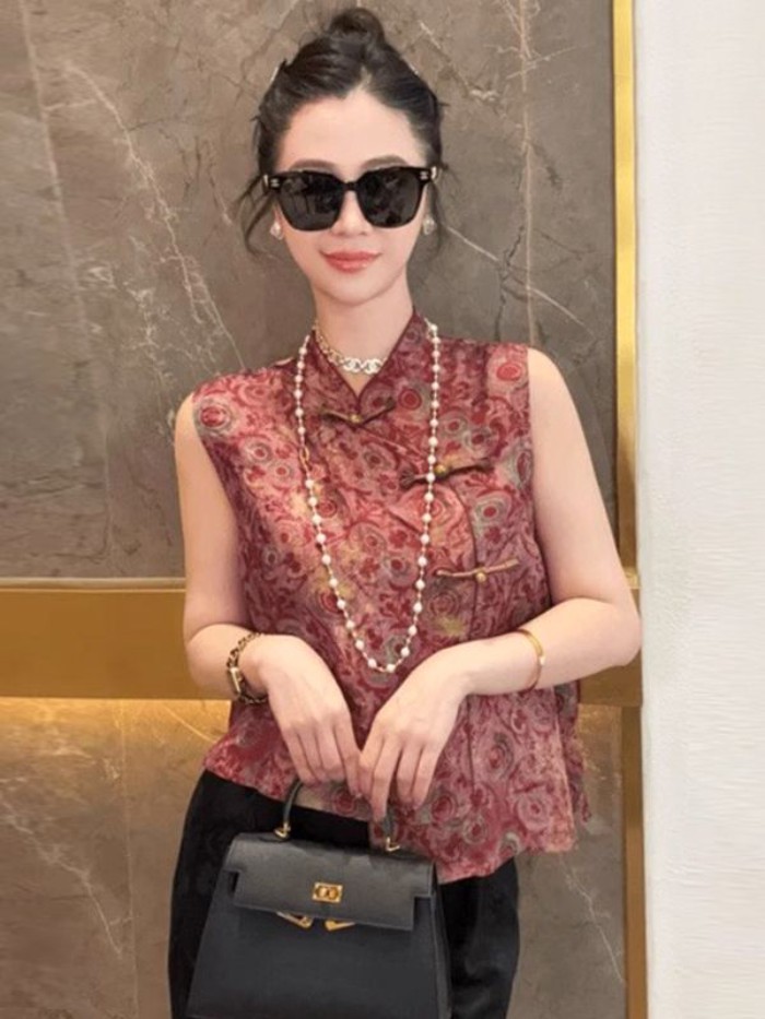 Mùa Hè Phổ Biến Phong Cách Trung Hoa Áo Vest Không Tay Nữ Độc Đáo Và Siêu Đẹp Phong Cách Trung H