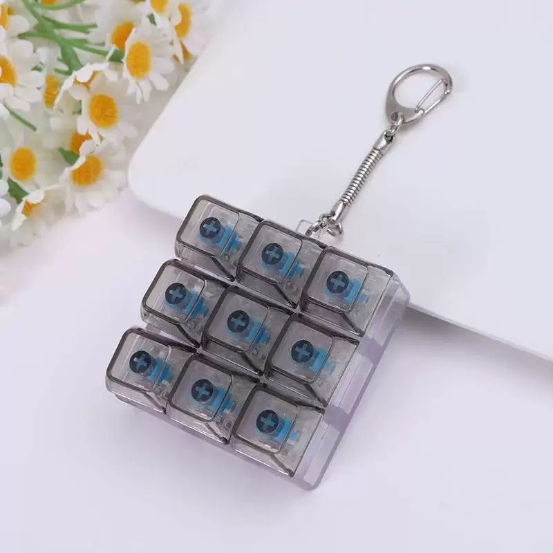 Sáng Tạo Thư Giãn DIY Bàn Phím Chìa Khóa Đồ Chơi Nút Keycap Cảm Giác Fidget Móc Khóa Giải Nén Đồ Chơi Quà Tặng Ngày Lễ Phụ Kiện Ba Lô