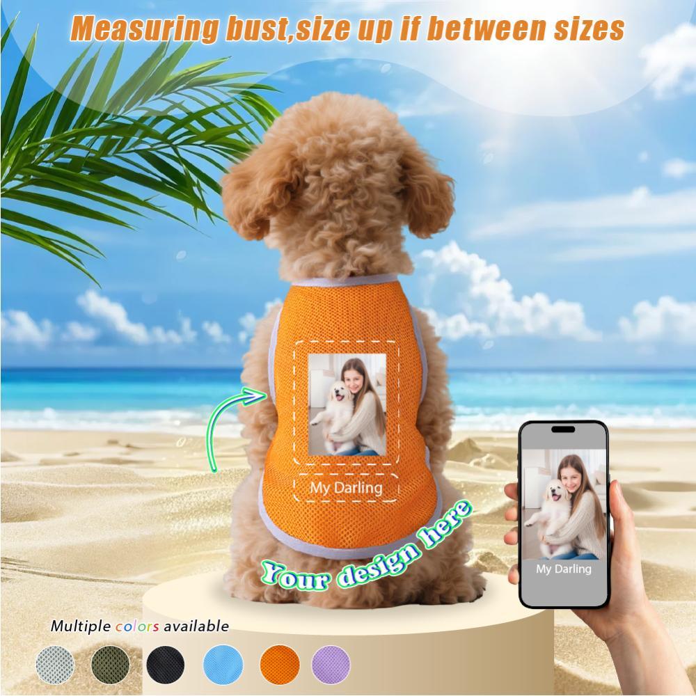 [Tùy chỉnh] Văn bản độc đáo và hoa văn Áo Vest cho chó mùa xuân mùa hè Quần áo thú cưng Quần áo cho chó thoáng khí S-2XL