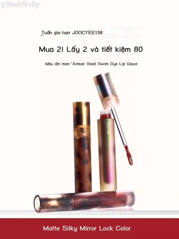 (Date mới) JOOCYEE Son kem lì màu lên men, bùn, vỏ hổ phách, hiệu ứng gương, bóng nước, lì, son môi