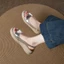 Giày sandal đế dày đế dày đế cao quai bạc, giày La Mã hở mũi dành cho nữ