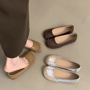 Giày nữ cỡ lớn giày đế phẳng miệng nông giày đơn nữ đế mềm giày lười đế mềm