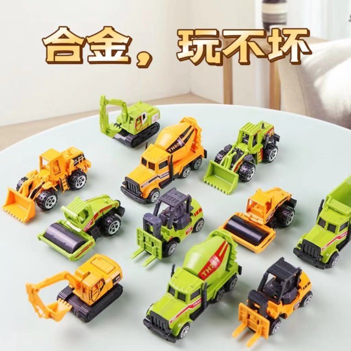 Mô Phỏng Hợp Kim Trượt Mini Kỹ Thuật Nhỏ Xe Máy Xúc Xe Máy Xúc Đường Con Lăn Đổ Đồ Chơi Trẻ Em Quà Tặng Sinh Nhật