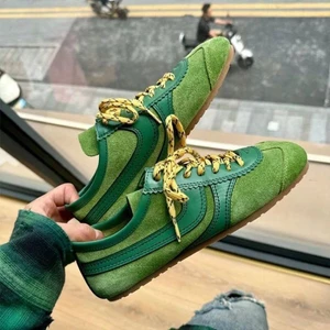 Xanh Retro Đạo Đức Giày Nữ Mùa Hè Buộc Dây Đế Bằng Đa Năng Forrest Gump Giày Thể Thao Thông Thường
