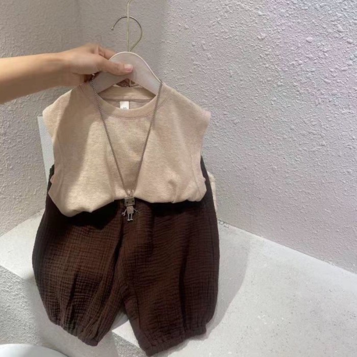Bé Áo Vest Bộ Mùa Hè Phong Cách Mới Bé Trai Mùa Hè 2 Bộ Trẻ Em Mùa Hè Quần Áo Quần Cắt