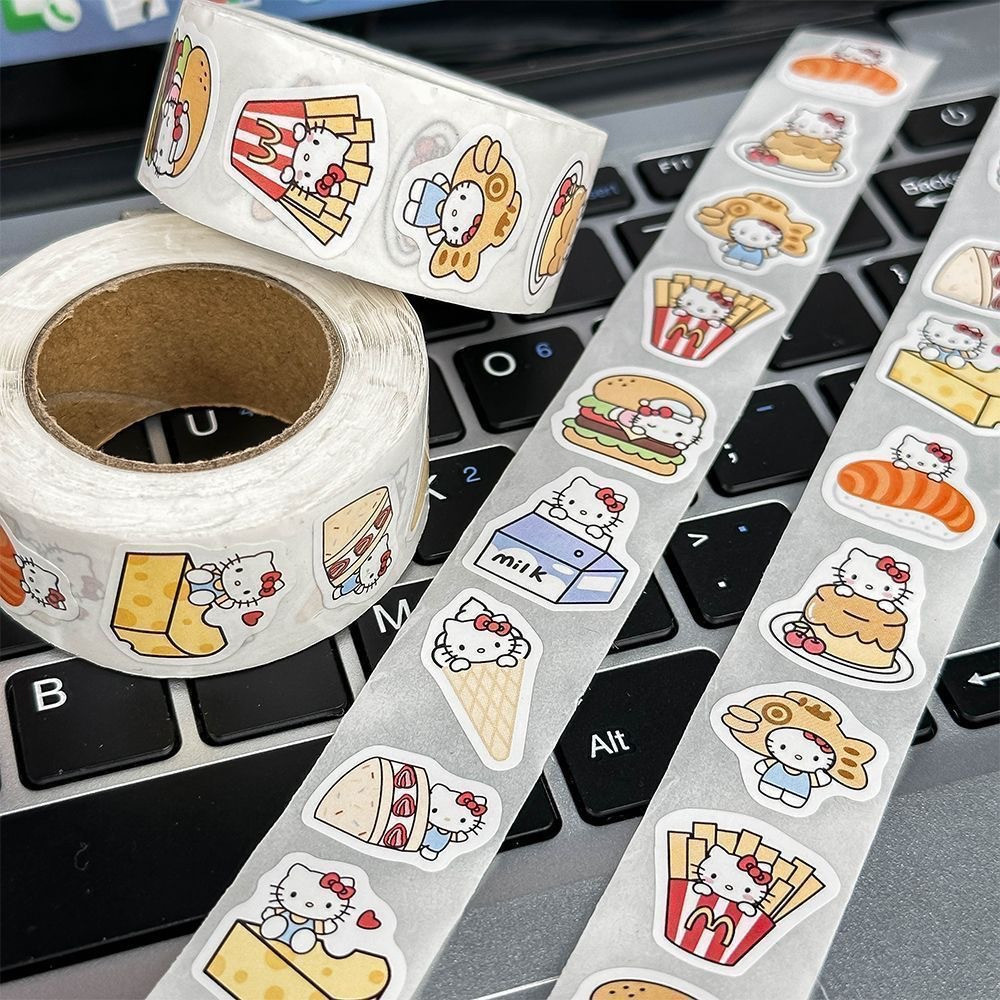 Cuộn 500 Sticker Hello Kitty Mini Trang Trí Dính Sách Vở, Ốp, Bàn Học ...
