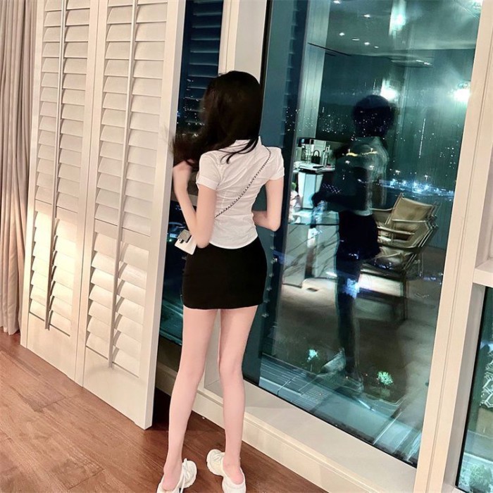 Áo sơ mi trắng áo sơ mi nữ mùa hè áo ngắn tay áo sơ mi dáng ôm khí chất quần áo nữ