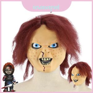 Chơi mặt nạ Chucky với tóc thực tế đáng sợ Cosplay Prop