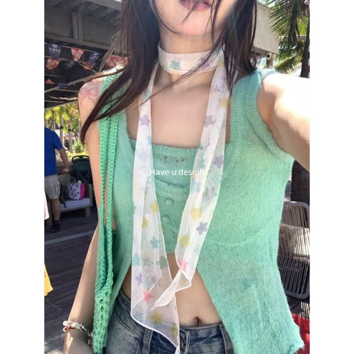 Khăn Lụa Nhiều Màu Sắc Cho Nữ, Phong Cách Ngọt Ngào, Perfect Spring Summer Accessory
