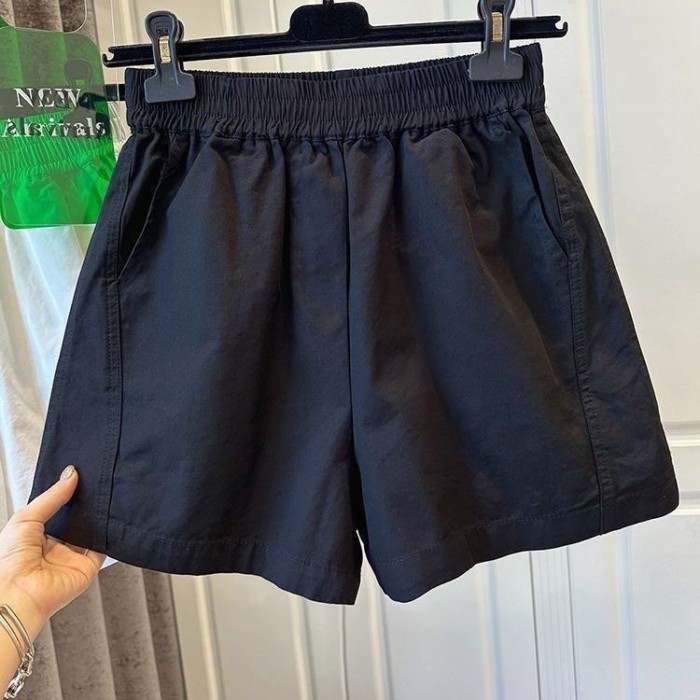 cotton nguyên chất mùa hè mới bỏ túi quần hot co giãn mỏng thường ngày lưng cao quần short cao c