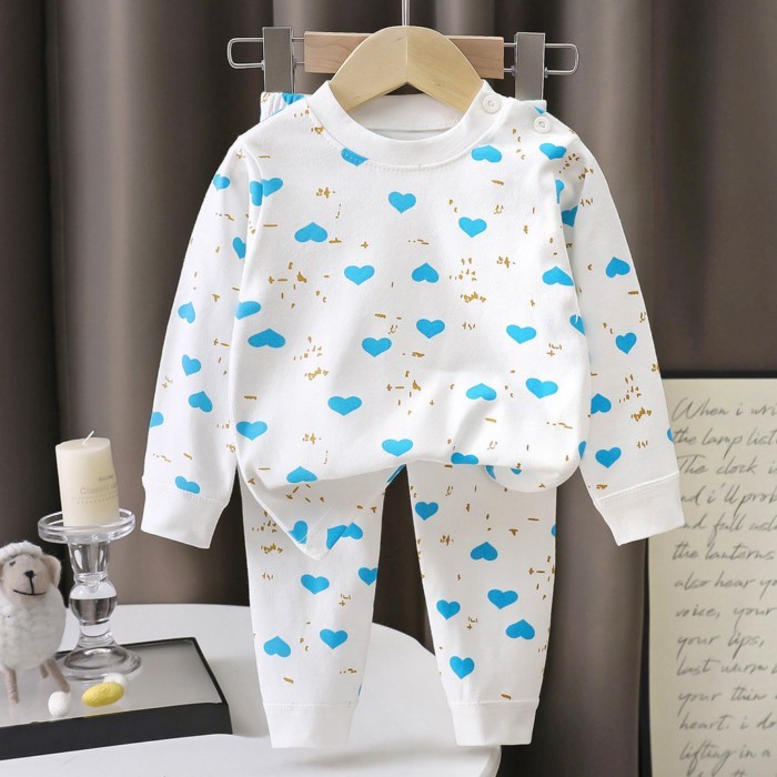 Bộ đồ mặc nhà trẻ em Hàn Quốc Đồ lót tay dài cotton quần Kiểu đồ ngủ thời trang cho bé