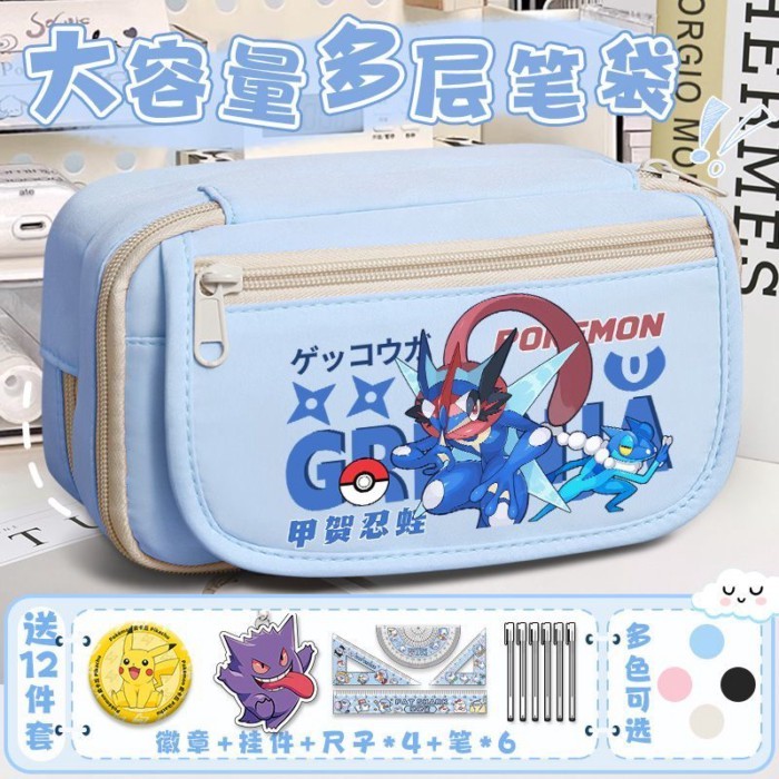 Hộp Đựng Bút Chì Pokémon Hoạt Hình Cô Gái Mới Dung Tích Lớn Trẻ Em Bé Trai Văn Phòng Phẩm Túi Học Sinh Trung Học Cơ Sở Học Sinh Tiểu Học Túi Bút Chì