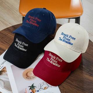 Mũ Bóng Chày Màu Trơn Thêu Nữ Mũ Bóng Chày Vintage Chữ Có Thể Điều Chỉnh Snapback Mũ Chống Nắng Nam Cổ Cong Mái Vòm Vịt Lưỡi Mũ