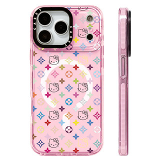 Ốp lưng hình Hello Kitty Color Lines Vỏ sạc từ tính không dây Tương thích cho IPhone 12 13 14 15 16 17 Pro Max Cover 17 AIR Silicone mềm trong suốt Vỏ chống sốc