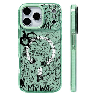 Đen Bập bênh Cô Gái Tranh Graffiti Ốp Lưng Sạc Từ Tính Không Dây Tương Thích Cho IPhone 12 13 14151617ProMax Cover 17 AIR Silicone Mềm Trong Suốt Ốp Lưng Chống Sốc