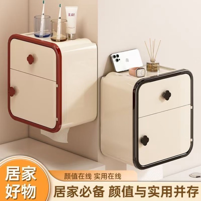 Hộp lưu trữ Hộp đựng khăn giấy treo tường Hộp đựng đồ vệ sinh chống nước