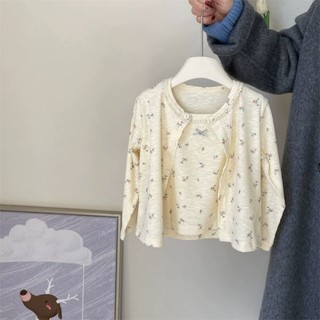 Bé Gái Hoa Cardigan Suspender Phù Hợp Với Thời Trang Mùa Xuân Quần Áo Mới Bé Gái Ngọt Ngào Áo Vest