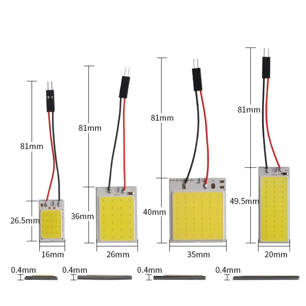 2 Chiếc Đèn LED Nội Thất Ô Tô Bảng Điều Khiển Đèn 12V 18 / 24 / 36 / 48 SMD T10 COB Bóng Đèn Ô Tô Mái Vòm Đèn Đọc Sách Phụ Kiện Nội Thất Ô Tô