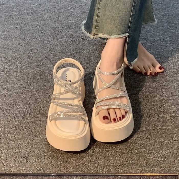 Giày sandal La Mã đế dày đẹp cho nữ mặc váy