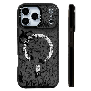 Đen Bập bênh Cô Gái Tranh Graffiti Ốp Lưng Sạc Từ Tính Không Dây Tương Thích Cho IPhone 12 13 14151617ProMax Cover 17 AIR Silicone Mềm Trong Suốt Ốp Lưng Chống Sốc