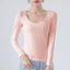 Áo thun dài tay cổ tròn Cotton màu trơn cho mùa xuân và mùa thu