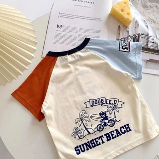 Áo thun cotton ngắn tay nguyên chất dành cho trẻ em vừa và nhỏ in hoạt hình áo mùa hè cho bé đáy qu