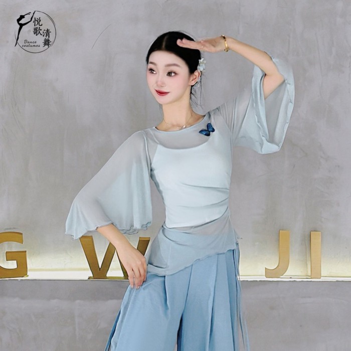 khiêu vũ cổ điển gạc lưới khiêu vũ áo thanh lịch áo mới quần áo tập luyện cơ thể Trung Quốc quần