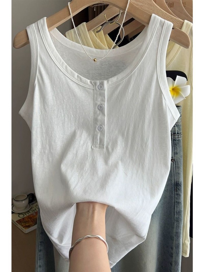 Lan Camisole Bông Tuyết Cotton Kích Thước Lớn, Phù Hợp Mặc Bên Trong Hoặc Bên Ngoài