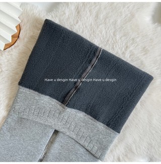 Tất Legging Nữ Thu Đông Với Lót Lông Cừu, Thiết Kế Phẳng