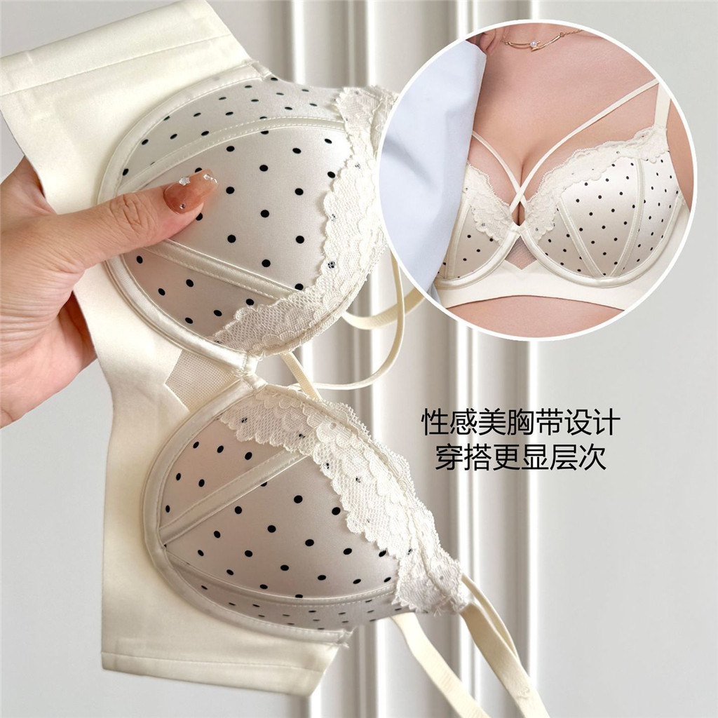 Quần lót nữ gợi cảm satin chấm bi dành cho người ngực nhỏ