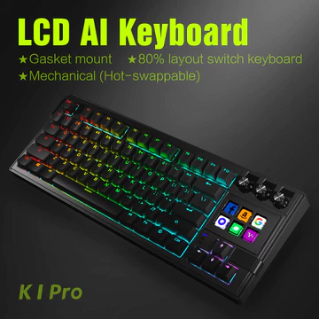 Bàn phím Macro có dây JOMAA K1 Pro Bàn phím có thể lập trình đầy đủ phím Bàn phím cơ phát trực tuyến chơi game tùy chỉnh với màn hình & núm Bàn phím AI LCD
