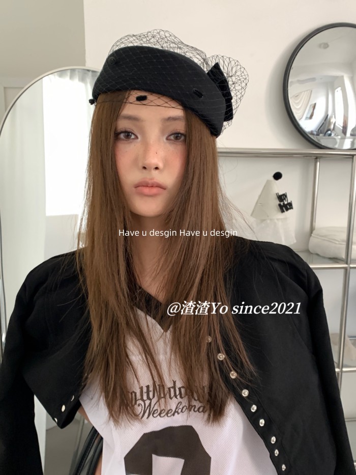 Have u desgin Hàn Quốc Retro Hepburn Phong Cách Gạc Beret Nữ Pháp Cao Cấp Sang Trọng Mũ Hình Bát Giác Tiếp Viên Mũ Top Hat
