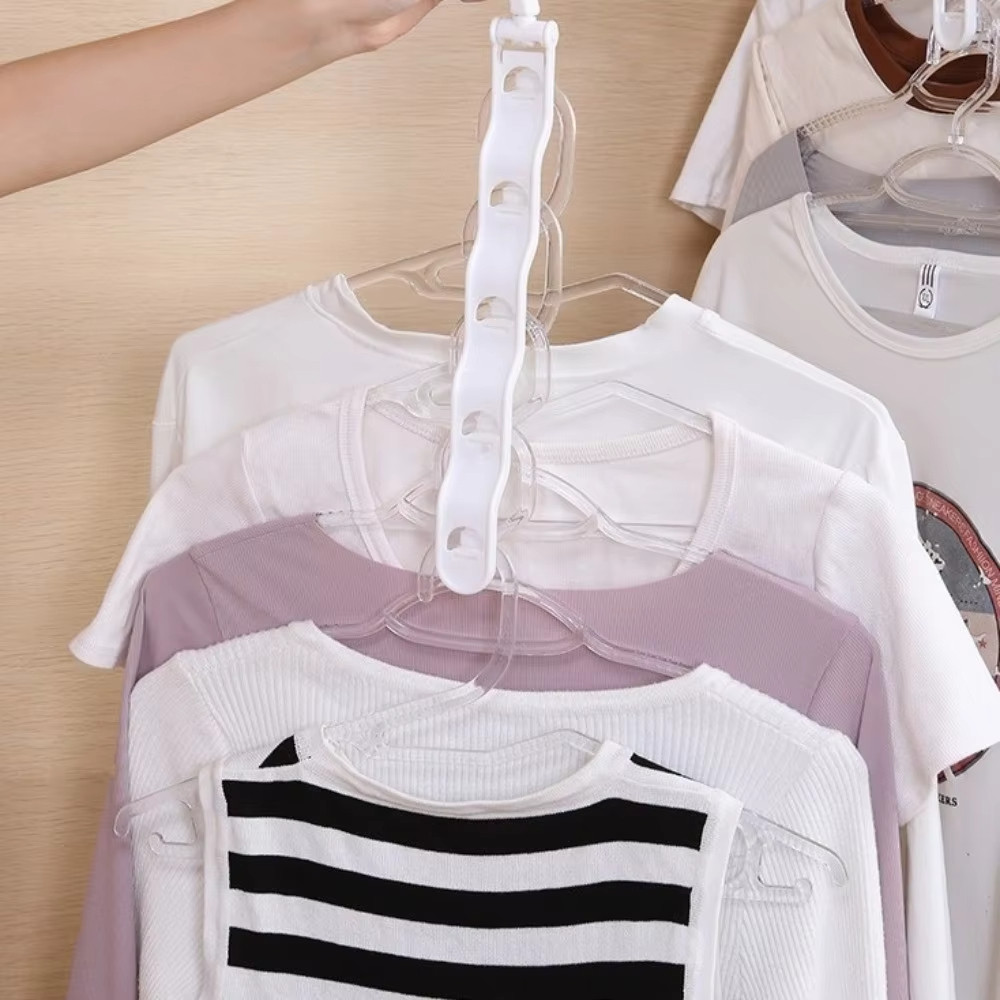 [1 ~ 5 CÁI] Móc treo quần áo kết nối với thiết kế 5 lớp Giá lưu trữ tủ quần áo Tiết kiệm không gian Móc hạng nặng Phụ kiện sắp xếp tủ quần áo trường học tại nhà