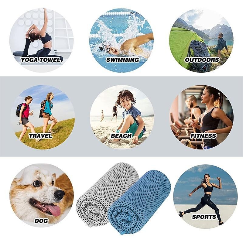 Khăn thể thao yoga microfiber silica gel nhanh khô, phù hợp cho hoạt động ngoài trời và tập luyện.