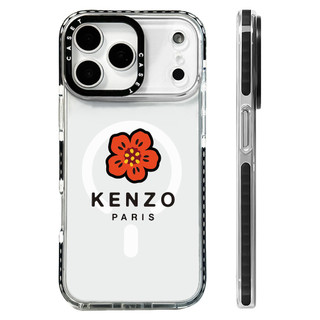 KENZO PARIS Red Florals Ốp Lưng Sạc Từ Tính Không Dây Tương Thích Cho IPhone 12 13 14 15 16 17 ProMax Cover 17 AIR Silicone Mềm Trong Suốt Ốp Lưng Chống Sốc