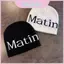 Mũ beanie chữ cái có mũ ấm áp dệt kim cao cấp cho quần áo dạo phố mùa thu đông